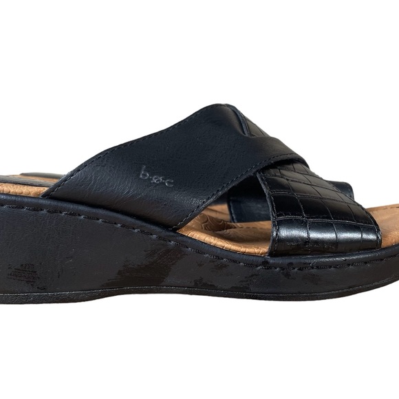 b.o.c Summer 11 Slide Sandals Slip on Wedge-Black -Manmade Upper - Women-Size 9 - Picture 4 of 9